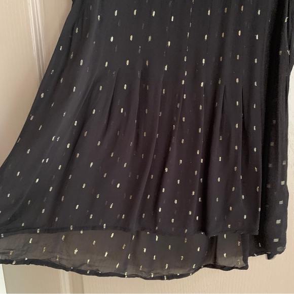 Monsoon Beaded Chiffon Tank Top US 6 | Holiday Glam Gold Shimmer Blouse - Picture 5 of 9